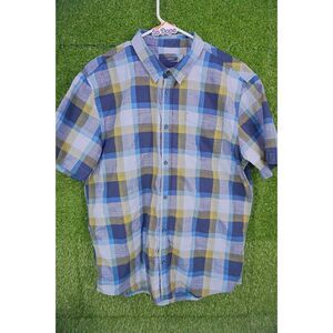 PrAna Button Up Slim Fit Plaid Shirt - Men's Size XL